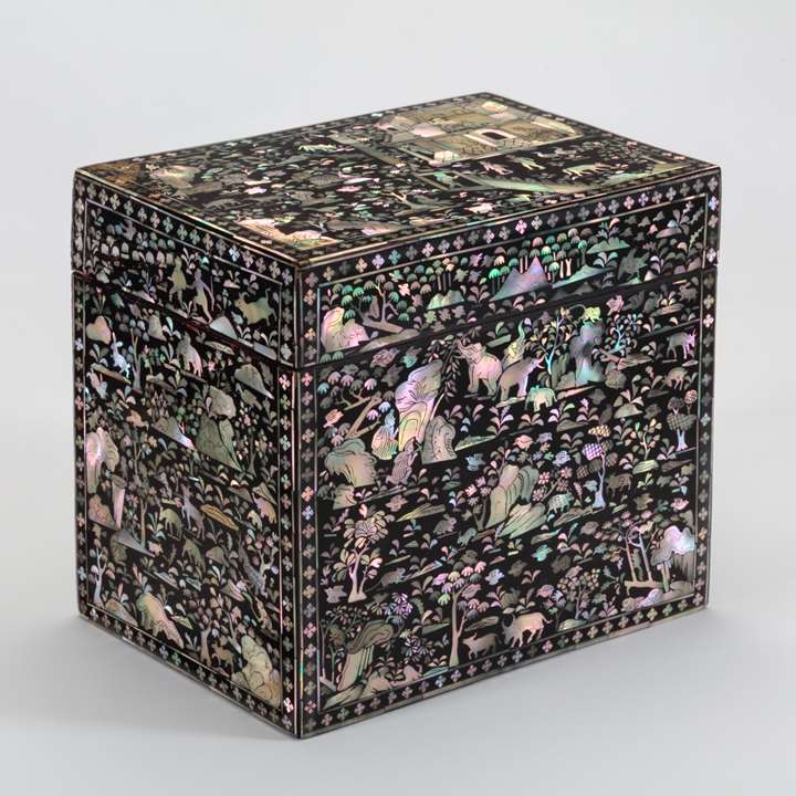 Mother-of-Pearl Inlaid Lacquered Box